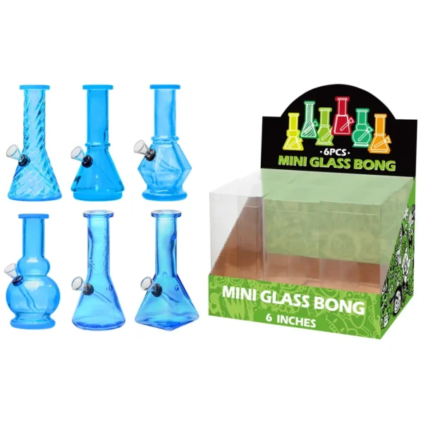 Transparent Blue Glass Water Pipe-M60104F