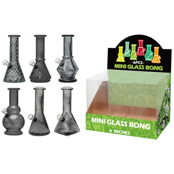 Transparent Grey Glass Water Pipe-M60105F