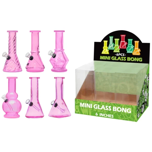 Transparent Pink Glass Water Pipe-M60106F