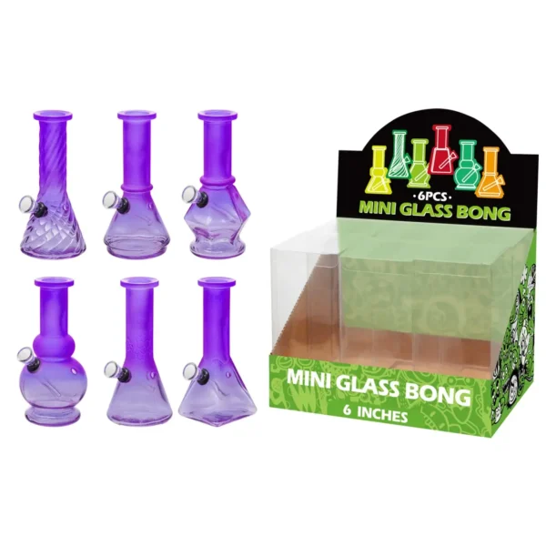 Matte+Transparent Purple Glass Water Pipe-M60301F