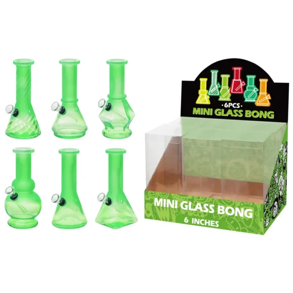 Matte+Transparent Green Glass Water Pipe-M60302F
