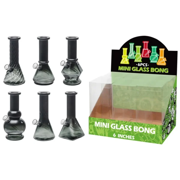 Matte+Transparent Grey Glass Water Pipe-M60305F