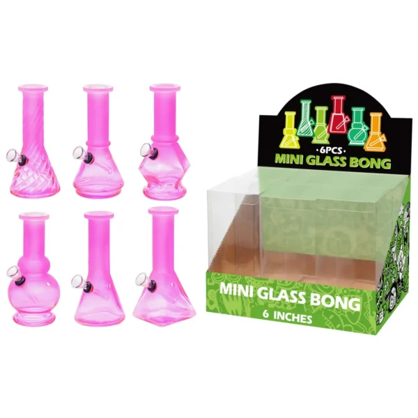 Matte+Transparent Pink Glass Water Pipe-M60306F