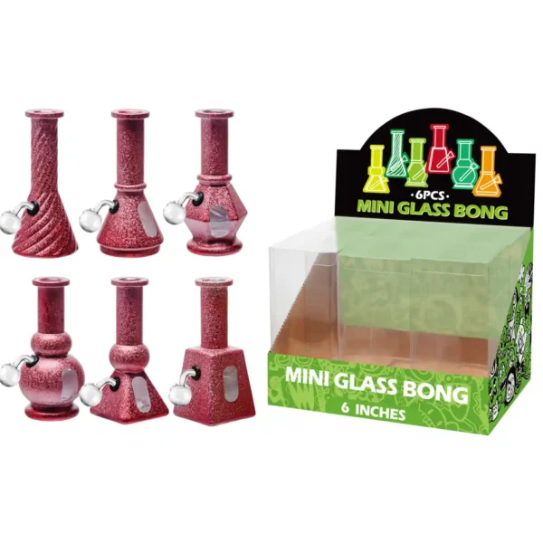 Red Matt Paint+Water Window Glass Oil Burner With Hand Working 6inch-M610001B