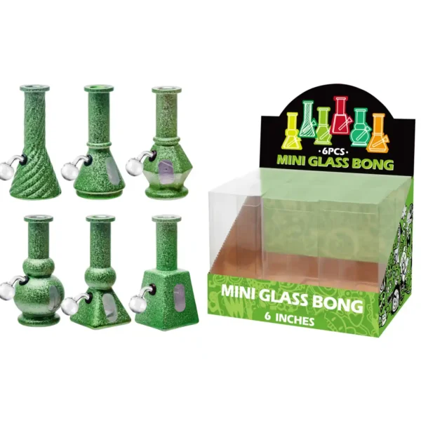 Green Matt Paint+Water Window Glass Oil Burner With Hand Working 6inch-M610002B