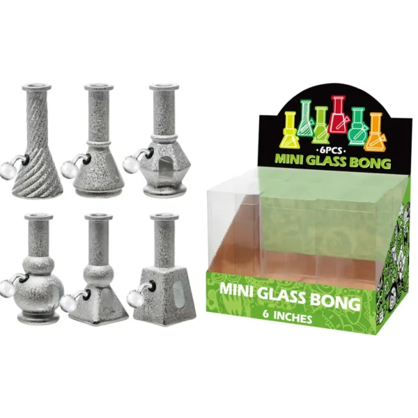 Silver Matt Paint+Water Window Glass Oil Burner With Hand Working 6inch-M610004B