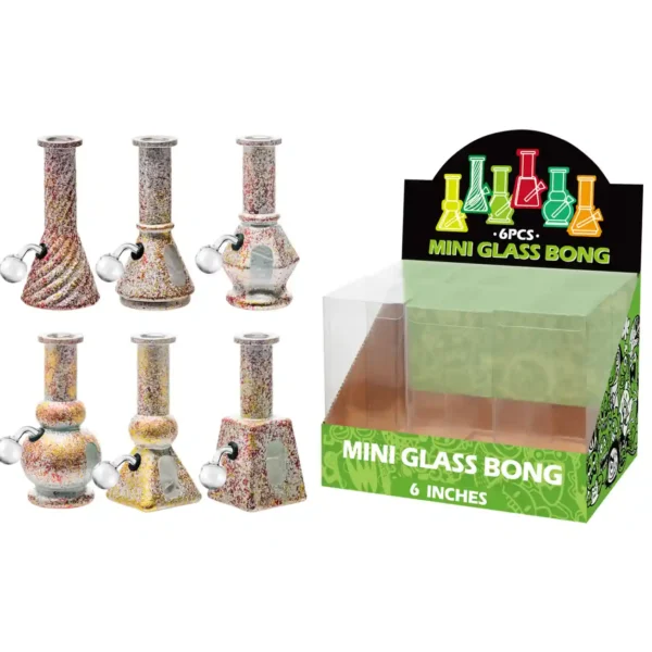 Mixed colors Matt Paint+Water Window Glass Oil Burner With Hand Working 6inch-M610005B