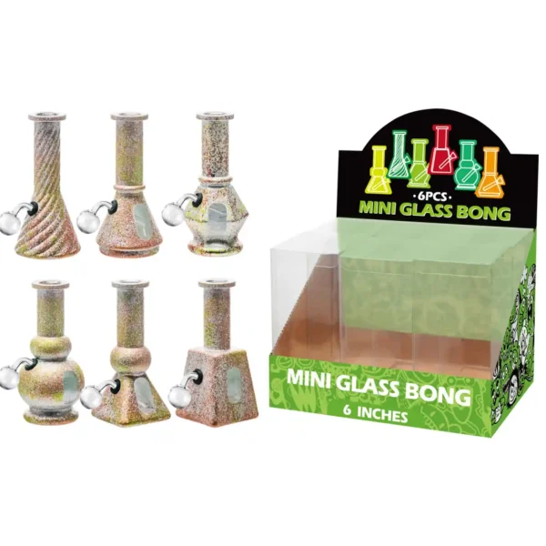 Mixed colors Matt Paint+Water Window Glass Oil Burner With Hand Working 6inch-M610006B