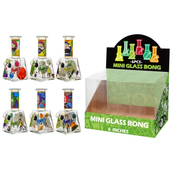 Transparent Glass Water Pipe With Decal-M63103F