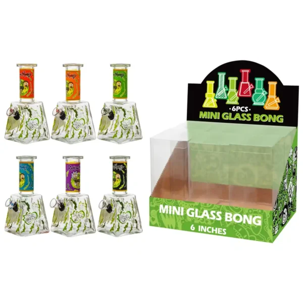 Transparent Glass Water Pipe With Decal-M63104F