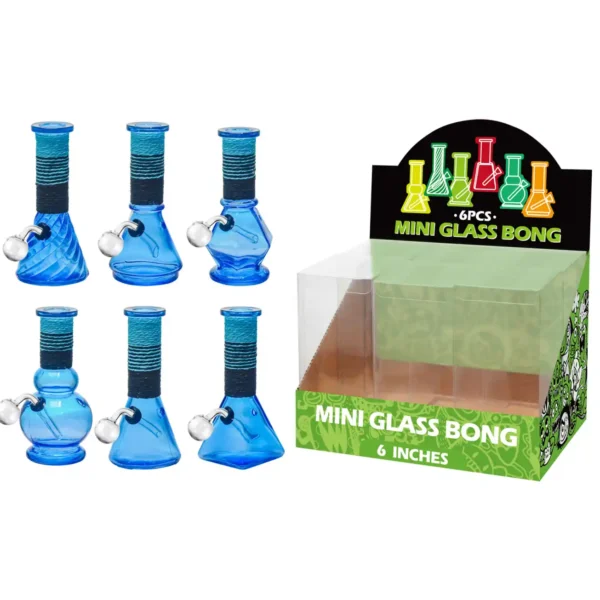Blue Transparent Paint+ Artistic String Glass Oil Burner 6inch-M64004B