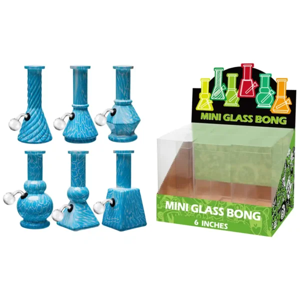 Blue Water Transfer Printing Glass Oil Burner 6inch-M65001B