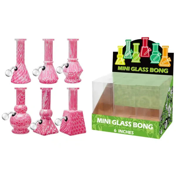 Pink Water Transfer Printing Glass Oil Burner 6inch-M65002B