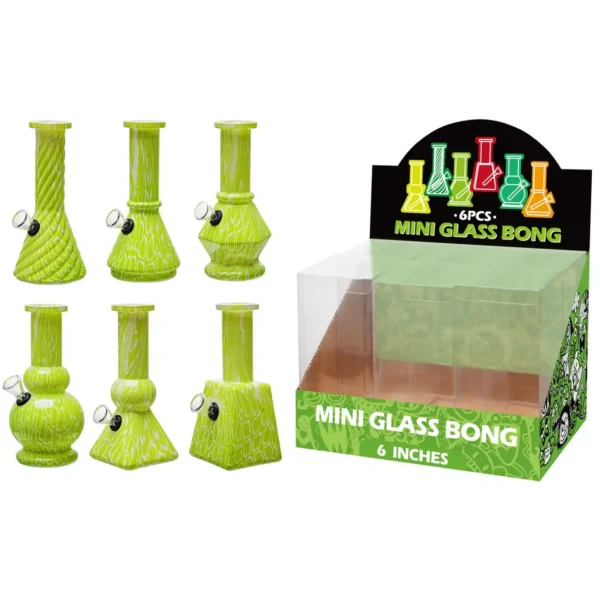 Green Water Transfer Printing Glass Water Pipe-M65003F