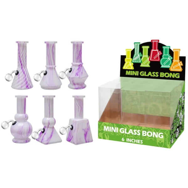 Purple Water Transfer Printing Glass Oil Burner 6inch-M65008B