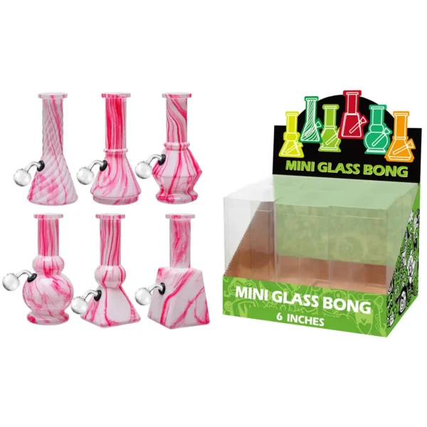Magenta Water Transfer Printing Glass Oil Burner 6inch-M65009B