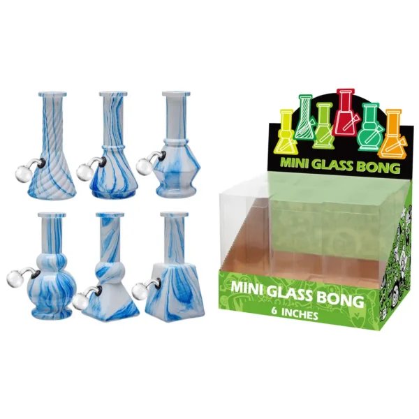 Blue Water Transfer Printing Glass Oil Burner 6inch-M65010B