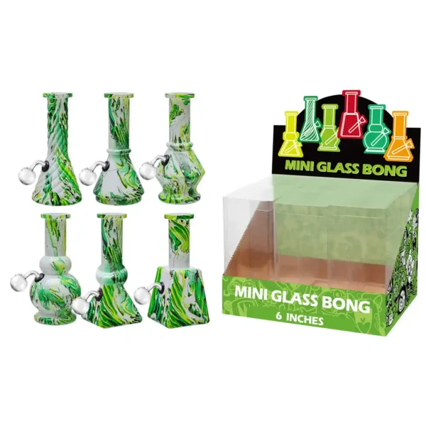 Green Water Transfer Printing Glass Oil Burner 6inch-M65014B