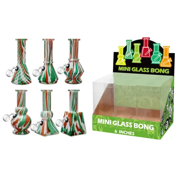 Red And Green Water Transfer Printing Glass Oil Burner 6inch-M65017B