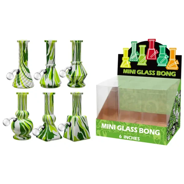 Light Green And Grass Green Water Transfer Printing Glass Oil Burner 6inch-M65018B
