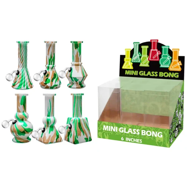 Brown And Green Water Transfer Printing Glass Oil Burner 6inch-M65019B