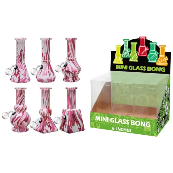 Pink And Red Water Transfer Printing Glass Oil Burner 6inch-M65020B