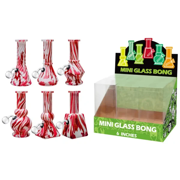 Red Water Transfer Printing Glass Oil Burner 6inch-M65022B