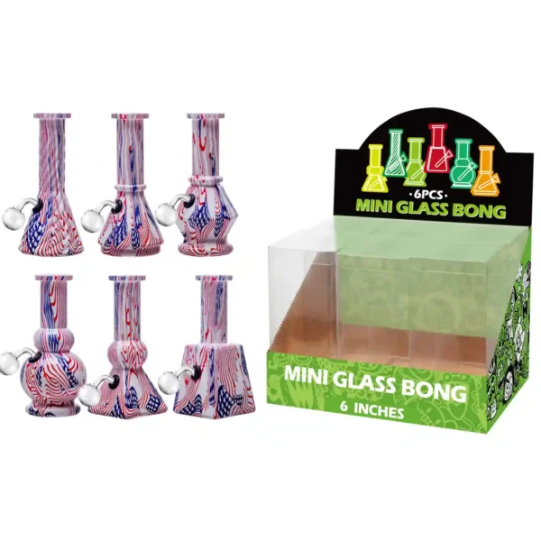 American Flag Water Transfer Printing Glass Oil Burner 6inch-M65023B