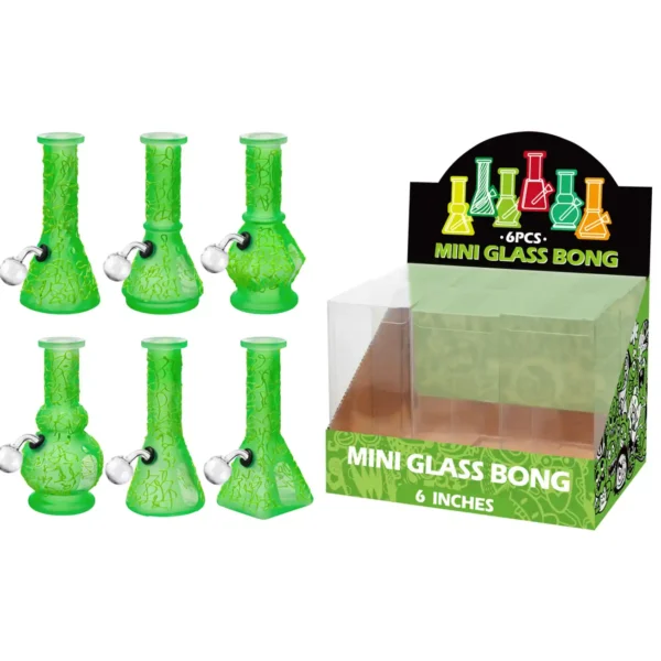 Green Matt Printing+Water Window Glass Oil Burner With Hand Drawing 6inch-M66002B