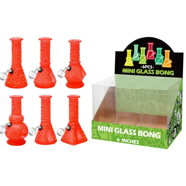 Red Matt Printing+Water Window Glass Oil Burner With Hand Drawing 6inch-M66003B