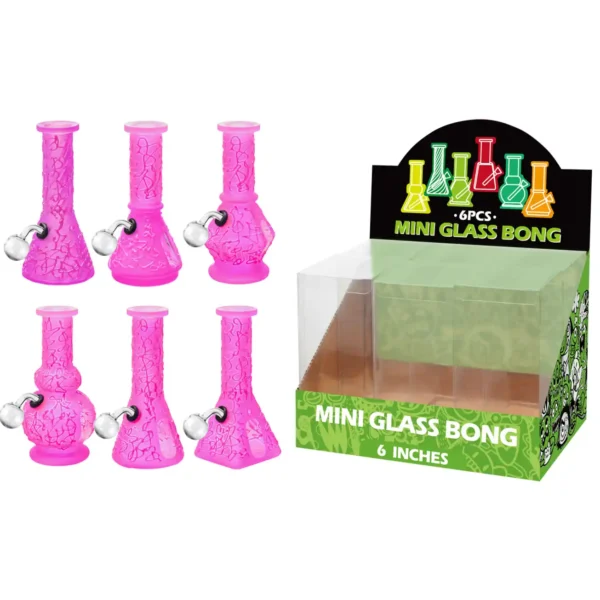 Pink Matt Printing+Water Window Glass Oil Burner With Hand Drawing 6inch-M66006B