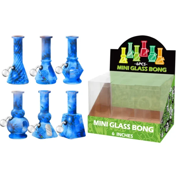 Blue Hot Transfer Printing+Water Window Glass Oil Burner 6inch-M67004B