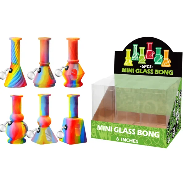 Rainbow Hot Transfer Printing+Water Window Glass Oil Burner 6inch-M67006B