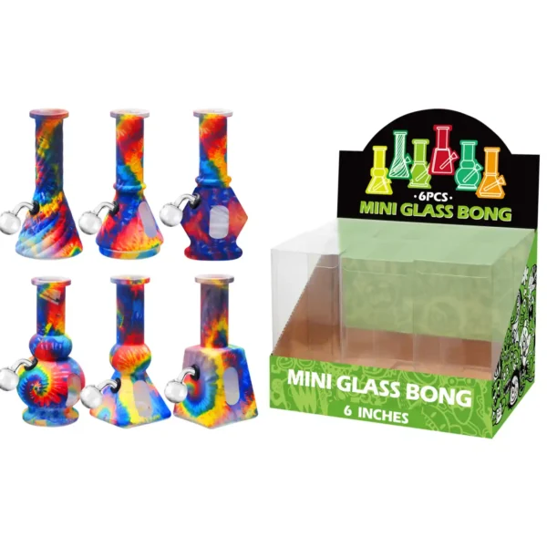 Tie Dye Hot Transfer Printing+Water Window Glass Oil Burner 6inch-M67009B