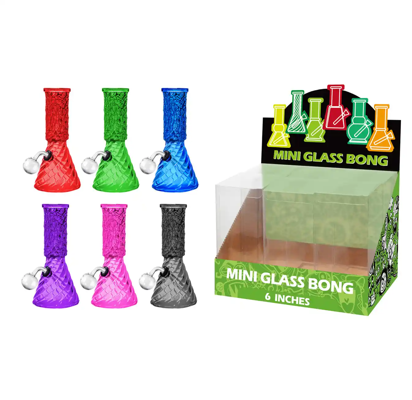 6inch Multi-Shape 6in1 Oil Burner-M68001B Mixed Color Irregular Mosaic Glass Oil Burner 6inch-M68001B - Image 1