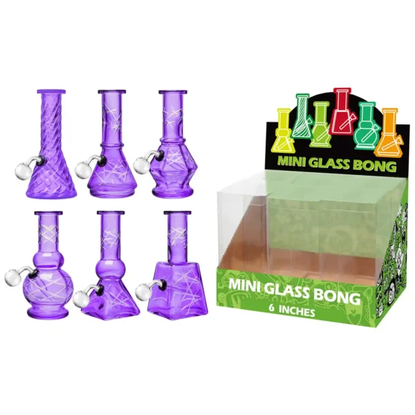 Purple Transparent Paint Glass Oil Burner With Handetched 6inch-M69001B