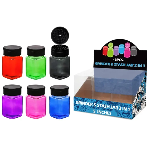 Mixed Colors Transparent Paint Glass Grinder&stash Jar 5inch-MG0101W/C