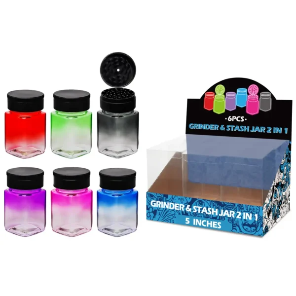 Mixed Colors Gradient Paint Glass Grinder&stash Jar 5inch-MG0201W/C