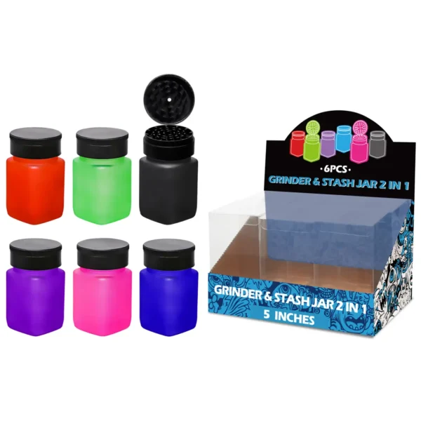 Mixed Colors Matt Paint Glass Grinder&stash Jar 5inch-MG1001W/C