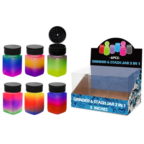 Mixed Colors Matt Paint Glass Grinder&stash Jar 5inch-MG1201W/C