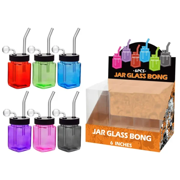 Transparent Mixed Colors Glass Square Oil Burner 8inch-MS0101B