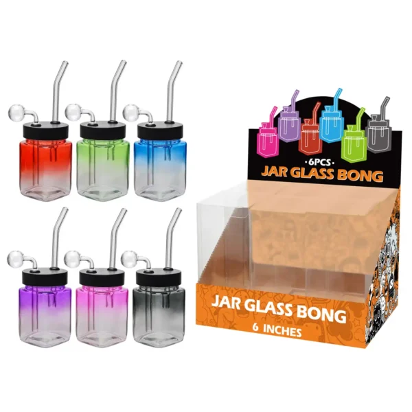 Gradient Mixed Colors Glass Square Oil Burner 8inch-MS0201B