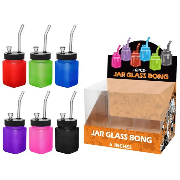 Matt Paint Mixed Colors Glass Square Waterpipe 8inch-MS1001F