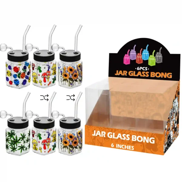 Mixed Decal Glass Square Oil Burner 8inch-MS3103B