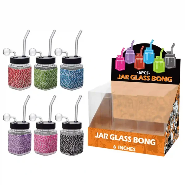 Mixed Colors Artistic String Glass Square Oil Burner 8inch-MS4002B