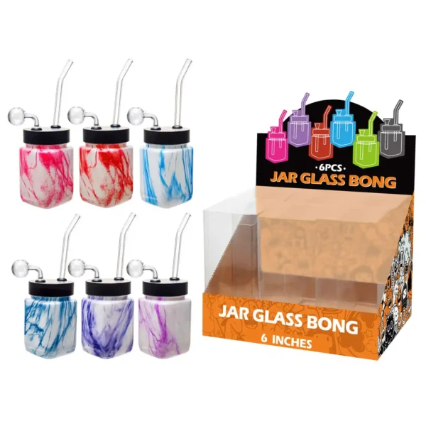 Mixed Colors Marble Pattern Water Transfer Printing Glass Square Oil Burner 8inch-MS5301B