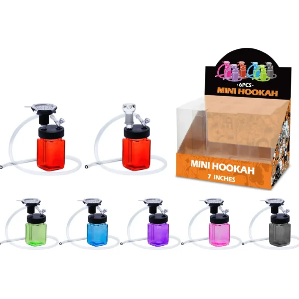 Mixed Color Transparent Paint Hookah&Waterpipe 2in1 7inch-MH01001W/H/T