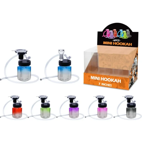 Mixed Color Gradient Paint Hookah&Waterpipe 2in1 7inch-MH02001W/H/T