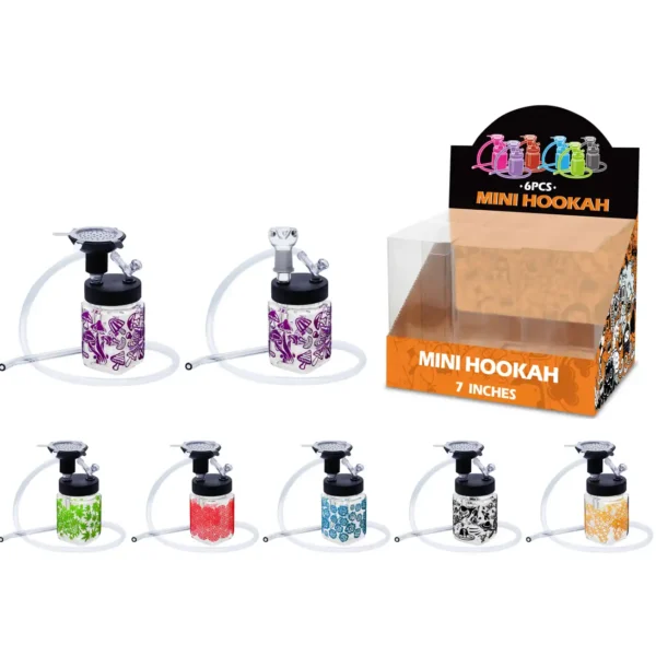 Mixed Color Decal Hookah&Waterpipe 2in1 7inch-MH31001W/H/T