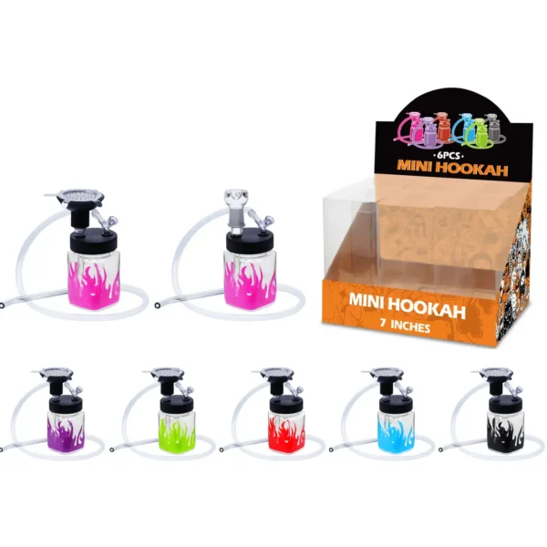 Mixed Color Flame Decal Hookah&Waterpipe 2in1 7inch-MH31002W/H/T
